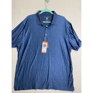 Hickey Freeman Polo Shirt Mens XXL Navy Blue Clover Pattern New